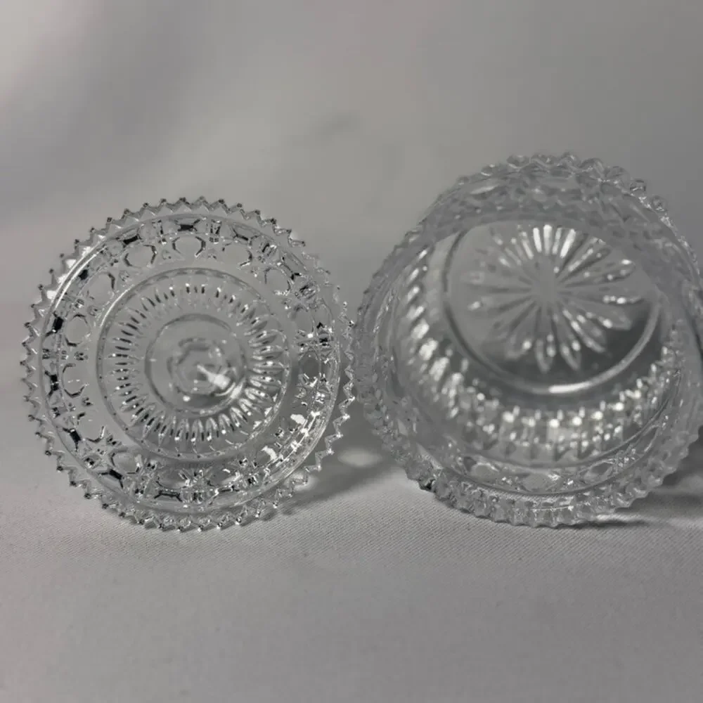 Hollywood Regency Cut Glass Cream & Sugar Set, German Crystal With Footed Tray